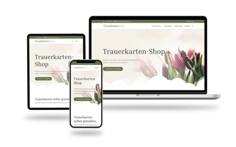 Webseiten erstellen für Trauerkarten-Shop