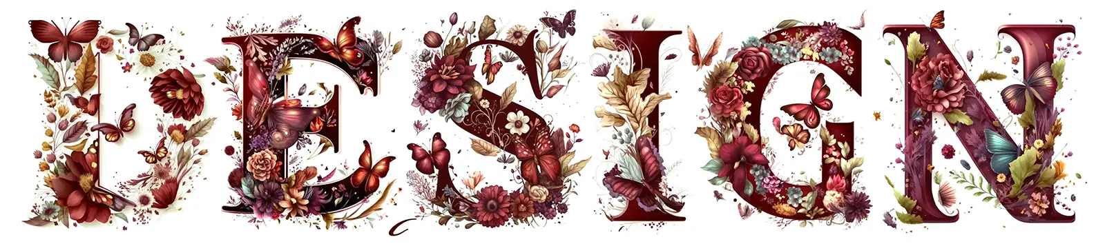 Floral Design of the word Design