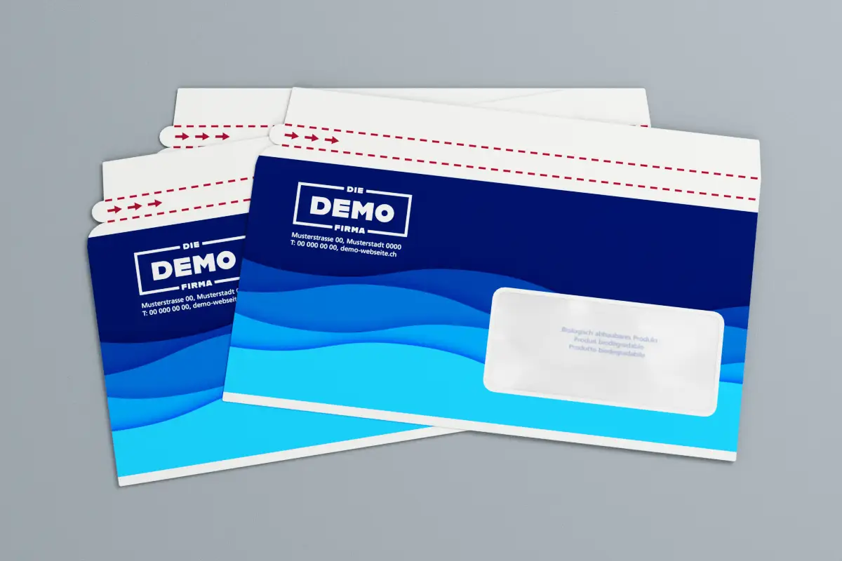 Bedruckte Dokumententasche für den Versand