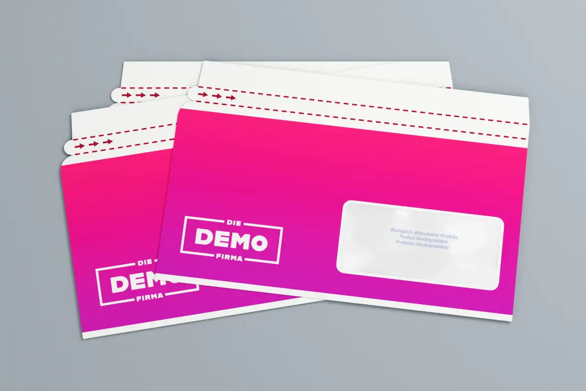 Lieferscheintasche bedruckt für den Paketversand. Selbstklebend und Postkonform